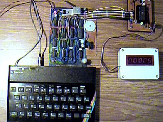ZX Spectrum Eprom programmer shown connected to ZX Spectrum